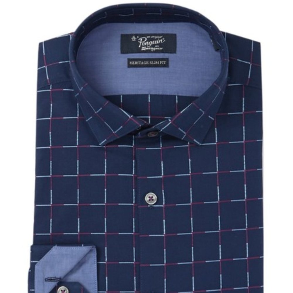 Heritage Slim Fit Stitched Pattern Dress Shirt